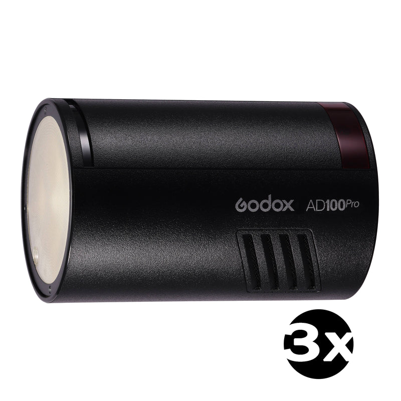 3 Godox AD100Pro Flashes Kit