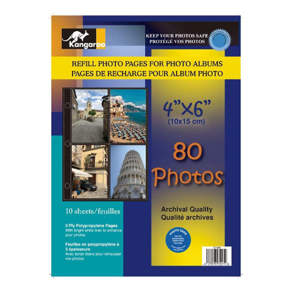 Refill pages for 4x6 photos Black