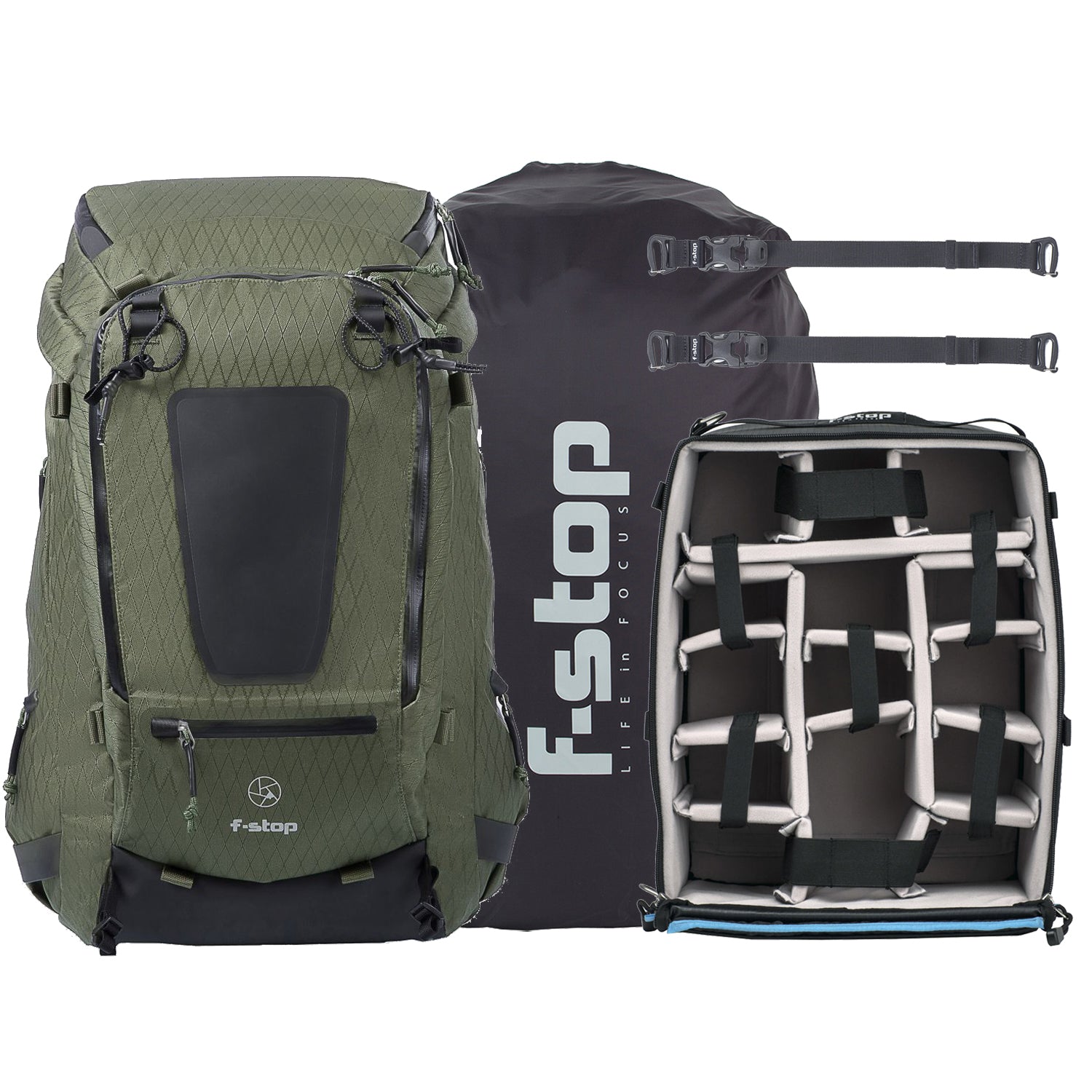 F-Stop Tilopa 50L Dura Diamond bag + essentials kit Green – Photo LAPLANTE