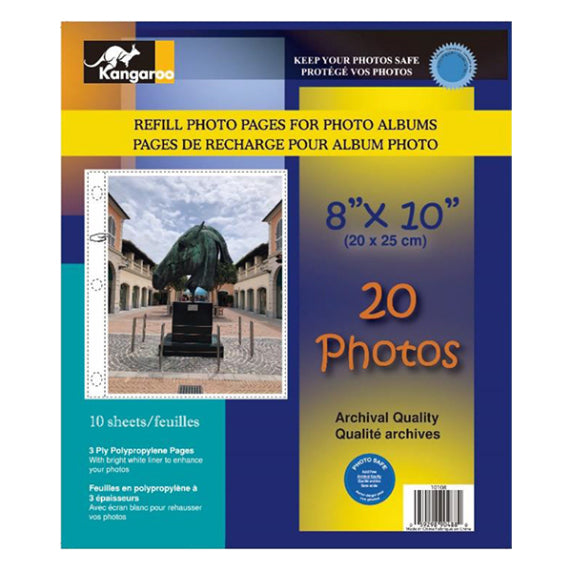 Refill pages for 8x10 photos
