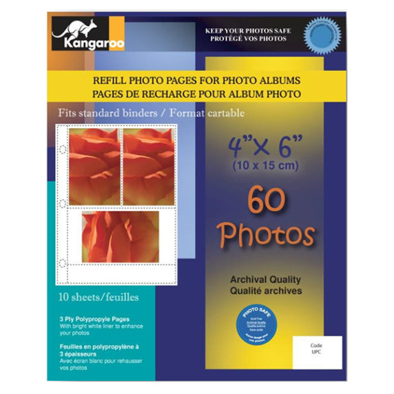 Refill pages for 4x6 photos bidirectional 